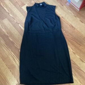 Dani's Closet Black  Mesh V Front & Back Mock Neck Bodycon Dress Size 2X